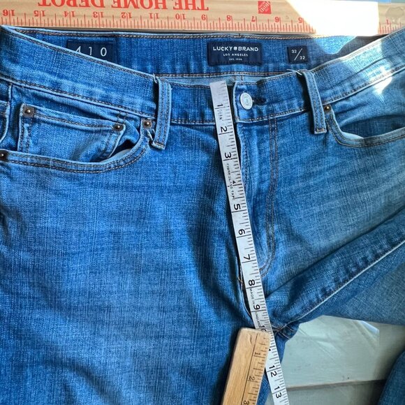 Lucky Brand Denim Jeans Size 32/32 410 Athletic Slim Leg Blue Cotton Medium Wash - Picture 10 of 13